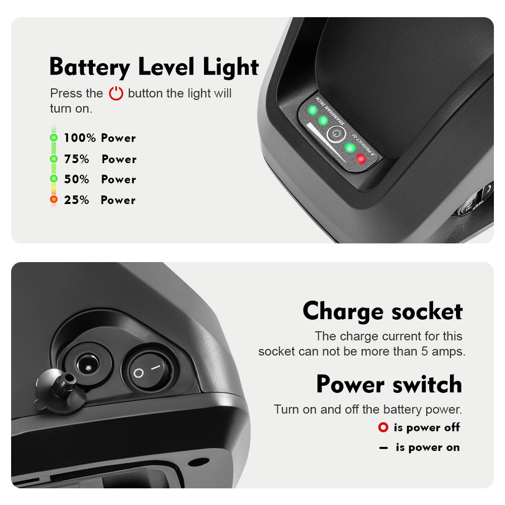 36V15.6Ah HL Plus Li-ion E-bike Battery  with 5 Pins Plug Not Round Pins and XT60 Adapter