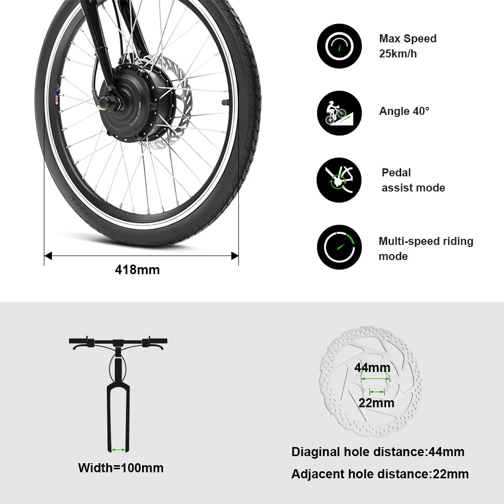 36V250W 20" Front E-Bike Conversion Kit