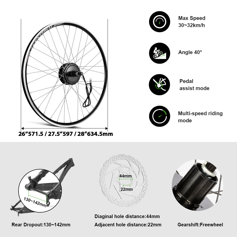 Electric bike conversion 2024 kit 27.5 wheel