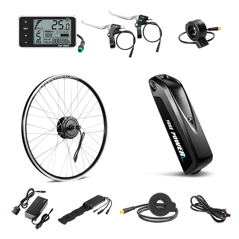 36V350W 26"/27.5"/28" Rear E-Bike Conversion Kit for Freewheel with 36V13Ah HL1 Battery