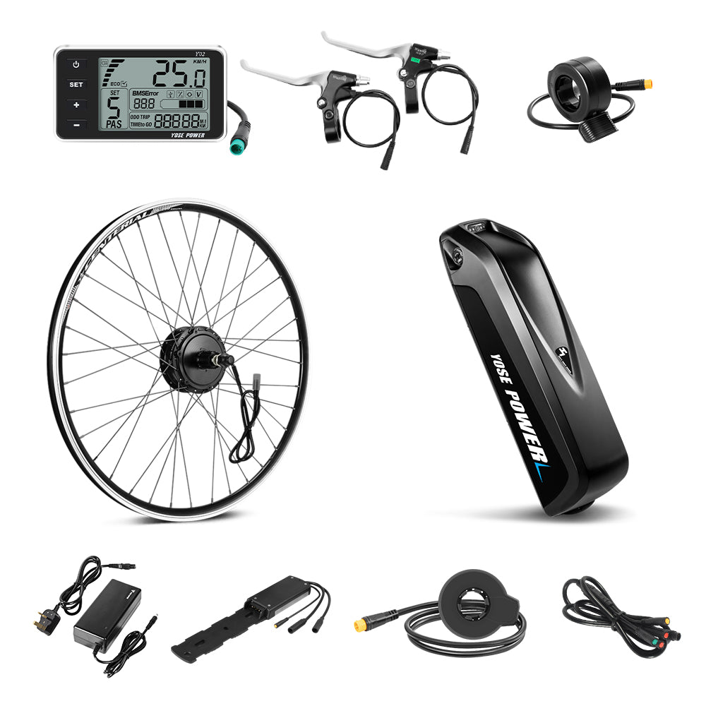 36V250W 26"/27.5"/28" Rear E-Bike Conversion Kit for Cassette with 36V13Ah HL1 Battery