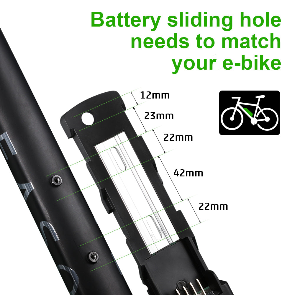 36V15.6Ah/36V17.4Ah/48V13Ah HL1-2 Hailong Down Tube Lithium-ion E-bike Battery