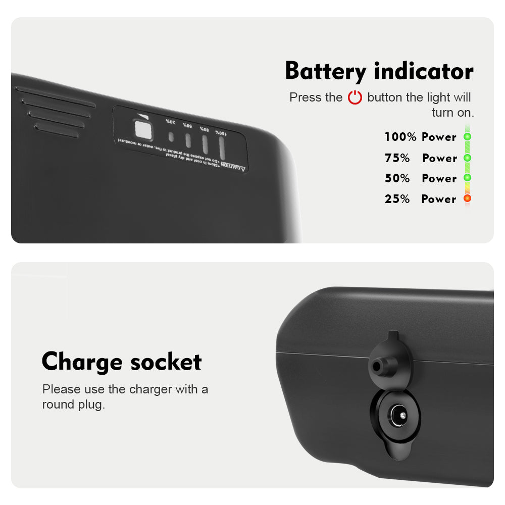 36V10.4Ah E-Bike Li-ion Battery Pack without Original Battery Shell