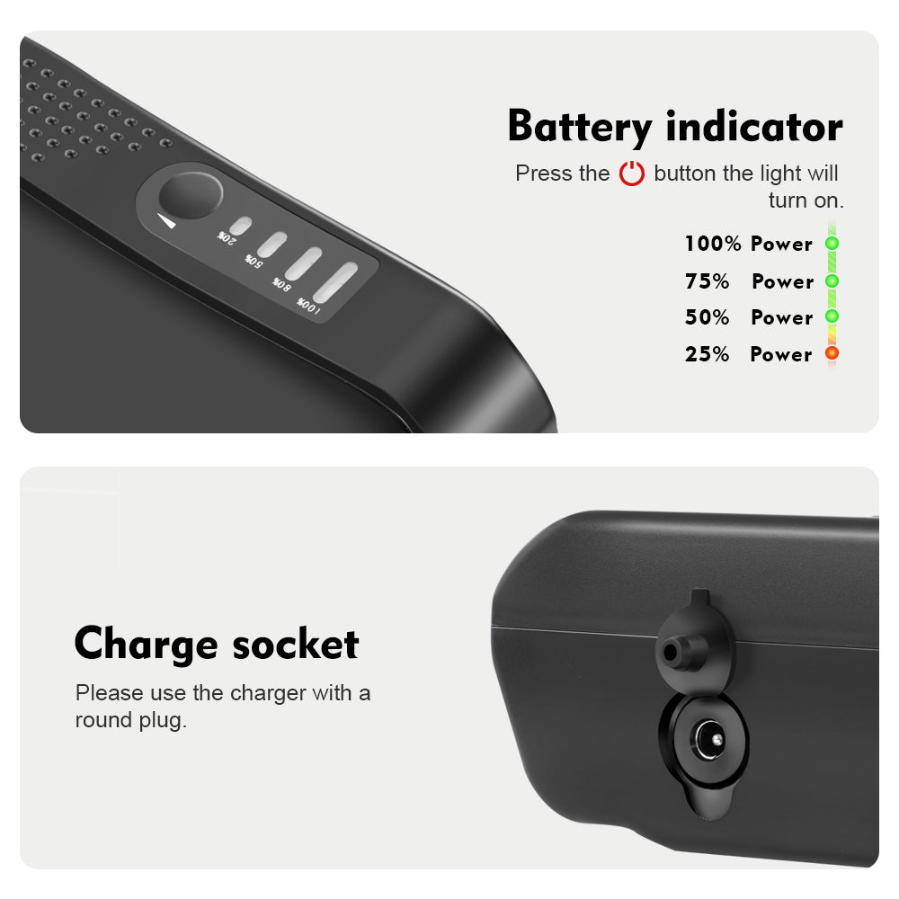 24V10.4Ah Lithium-ion Rear E-Bike Battery Pack without Original Battery Shell