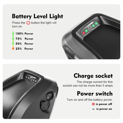 36V13Ah HL-I Down Tube Lithium-ion E-bike Battery